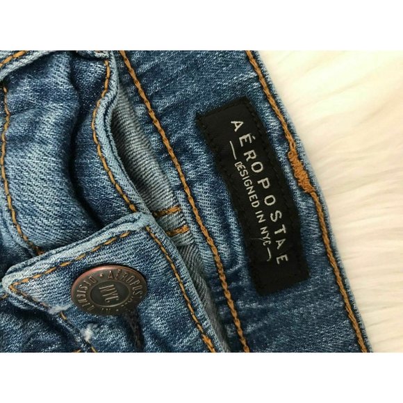 Aeropostale Skinny Slim Jeans 4R Distressed Womens - Picture 4 of 9